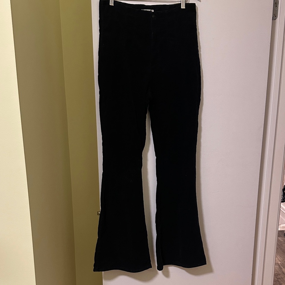 We The Free Black Corduroy Pants with Branded Button